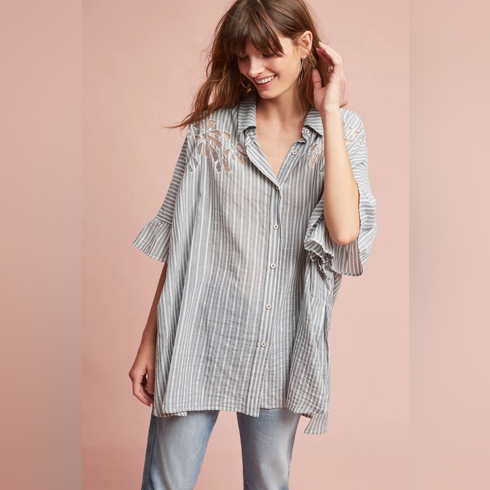 Maeve Anthropologie Betty Oversized Buttondown